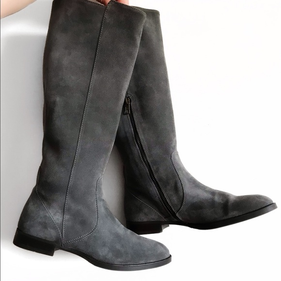 J. Crew Shoes - J Crew Glenbrae Suede Riding Boots Knee High Grey Size 6